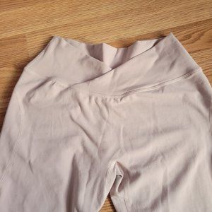 Alphalete cross front leggings in nude